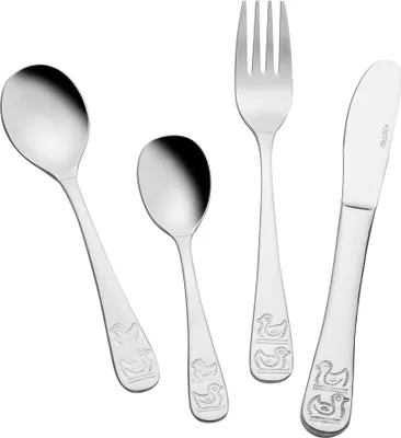 Produktbild von CreaTable Kinderbesteck ENTCHEN 4-tlg aus Edelstahl 18/10 / Besteck-Set