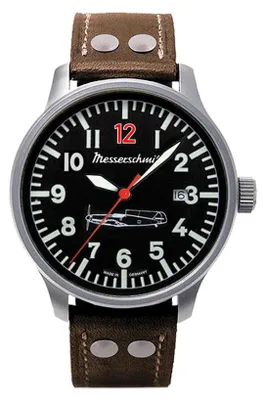 Produktbild von Messerschmitt Flieger Rote 12 Herrenuhr