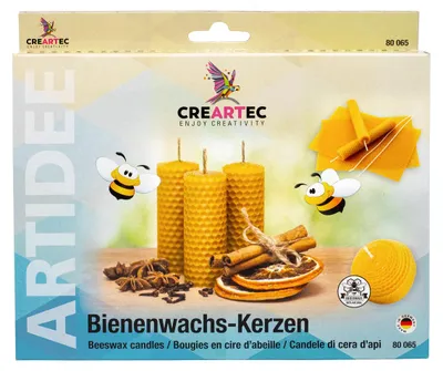 Produktbild von CREARTEC Bienenwachs Kerzen Set - zum Herstellen von Bienenwachskerzen - 80065