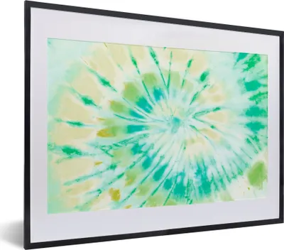 Produktbild von MuchoWow® Gerahmtes Poster Krawattenfärbung - Muster - Spirale 40x30 cm - Poster mit Schwarzem Bilderrahmen Wandposter Rahmen Foto Bilder - Bilderrahmen - Poster im Rahmen
