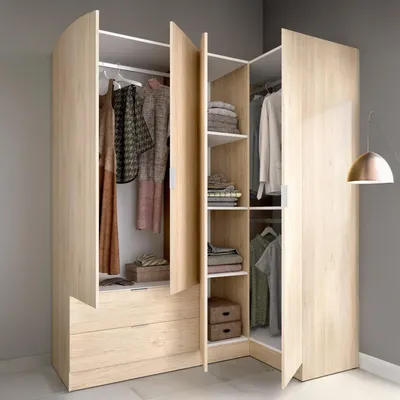 Produktbild von Sillara Kleiderschrank 173,5x184 cm, Braun, 4 Regale