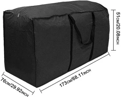Productafbeelding van Ibenzoa® Grote, waterdichte opbergtas (173 x 76 x 51 cm) voor tuinmeubelkussens en kerstbomen, gemaakt van Oxford-stof, UV-bestendig, scheurbestendig, met twee handgrepen en een zijhandgreep