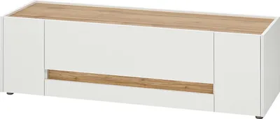 Produktbild von Kleines Lowboard City - Weiß Wotan Eiche