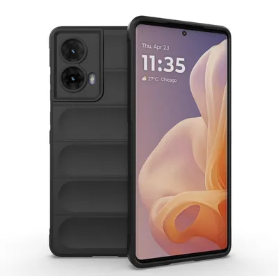 Image de Coque TPU Magic Shield pour Motorola Moto G85 5G, doublure en flanelle - Noir
