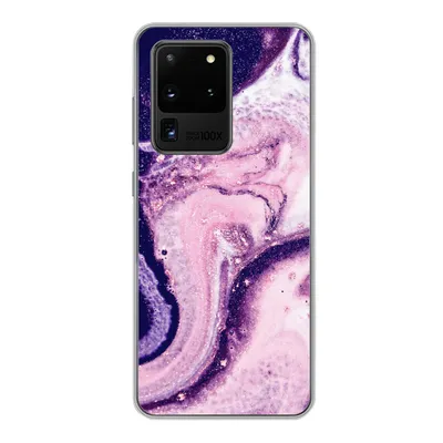 Produktbild von MuchoWow® Handyhülle Schutzhülle Hülle für Samsung Galaxy S20 Ultra Marmor - Glitzer - Chic Silikon Softcase Handy Hülle - Karteninhaber