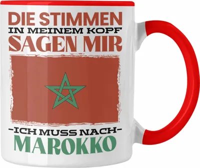 Produktbild von Trendation - Marokko Tasse Urlaub Heimat Geschenk Spruch Marrokaner Geschenkidee (Rot)
