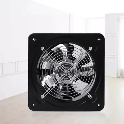 Produktbild von 8 Zoll Badlüfter Einbauventilator Geräuschloser Wandlüfter WC Abluftventilator Küche Fenster Rauchventilator Wandventilator Wandmontage (Schwarz)