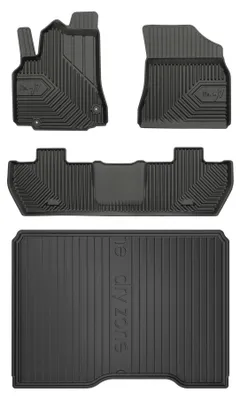 Productafbeelding van Rubberen automatten + kofferbakmat voor Citroën Berlingo II 2008-2018 (bestelwagen) – 4-delig, zwart, op maat – Wielganizator