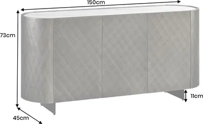 Produktbild von riess-ambiente Sideboard REFLECTION 150cm weiß anthrazit marmoriert Keramik 3D Effekt brushed Finish