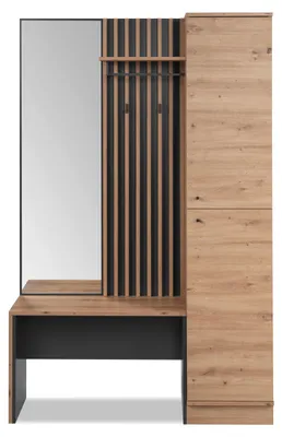 Produktbild von finori Medan 42B Kompaktgarderobe, Nachbildung Artisan Oak / anthrazit Maß: B x H x T ca. 122 x 190 x 37 cm