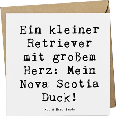 Produktbild von Mr. & Mrs. Panda faltkarte Spruch Nova Scotia Duck Herz - Weiß - Geschenk, großes, Hund, Jagdhunde, Hunderassen Vielfalt, Hunderasse, Hundeliebhaber, Glückwunschkarte