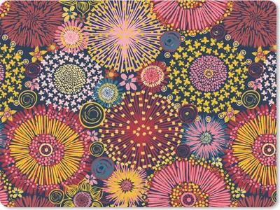 Produktbild von MuchoWow® Mauspad Mousepad Blumen - Muster - Linie 23x19 cm - Mousepads - Maus Mat - Pad - Mausunterlage - Schreibtischunterlage - Mauspad