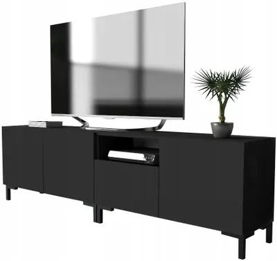 Produktbild von RTV-Sideboard 200 cm schwarz matt stehend oder hängend