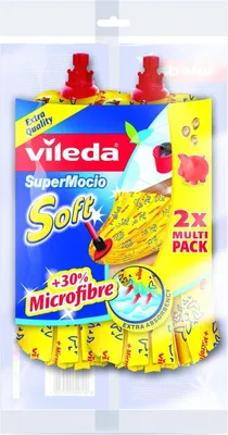 Packaging for Vileda SuperMocio Soft mop refills.