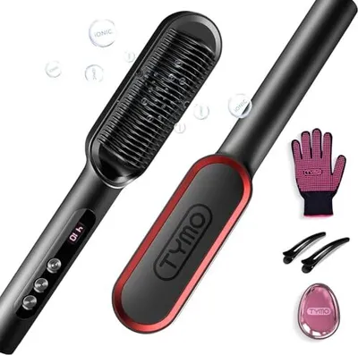 Productafbeelding van Tymo - Ring Plus ionische haarstijlkam - Stijltang/borstel - Nano-titanium coating, gelijkmatige warmteverdeling, 9 temperatuurinstellingen, LCD-scherm