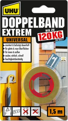 Produktbild von UHU EXTREM doppelseitiges Klebeband 19,0 mm x 1,5 m, 1 Rolle
