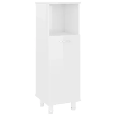 Obrázok produktu pre vidaXL Kúpeľňová skrinka s vysokým leskom biela 30x30x95 cm Drevo Materiál