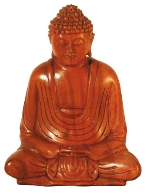 Produktbild von Buddha mit Dhyana Mudra im Lotussitz Holz braun 12x15cm