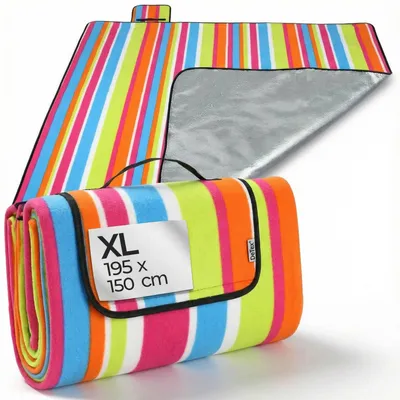 Immagine prodotto di DeTeX Coperta da Picnic XL Telo Giochi Bimbi da Campeggio 190x150 Impermeabile Isolante 2-4 Persone