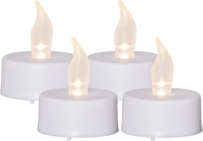 Produktbild von Star Trading 4x LED Teelicht weiß 6/18h Timer 3,8x4cm Kunststoff dezent flackernd