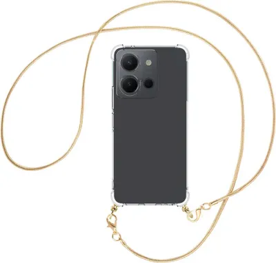 Produktbild von Handykette Backcover-Schutzhülle mit Band (Metall goldfarben) für vivo Y36 (6.64'') - goldfarbene Snake-Kette
