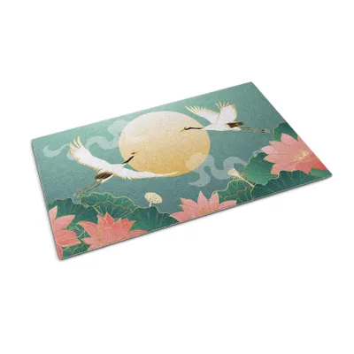 Obrázok produktu pre Rohožka na dvere - Rohož na zachytávanie nečistôt - Nekĺzavá vnútorná vonkajšia rohož - 60x40 cm - Vtáky Kvety