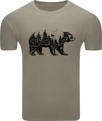 Produktbild von Diarbo Herren T-Shirt mit Aufdruck Wildtierporträts Waldbär Khaki Gr.XL