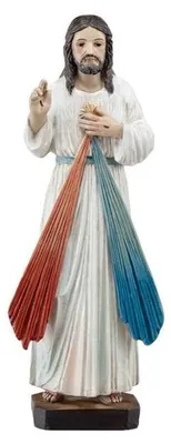 Jesus Barmherziger Figur, Harz, handbemalt, 30 cm