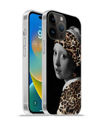 Produktbild von MuchoWow® Handyhülle Schutzhülle Hülle für Apple iPhone 14 Pro Max Das Mädchen mit dem Perlenohrring - Pantherdruck - Vermeer Silikon Softcase Handy Hülle - Hardcover