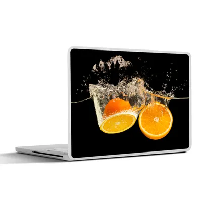 Produktbild von MuchoWow® Laptop Aufkleber Sticker Cover Orange - Stillleben - Wasser - Schwarz - Obst 30x22 cm - Laptop-Sticker