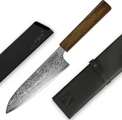 Produktbild von SANTOKU 三德 17cm SPG2 Damaststahl Allzweckmesser handgefertigt in Japan | HRC 62+ Profi Kochmesser 65 Lagen | Chef Messer Küchenmesser