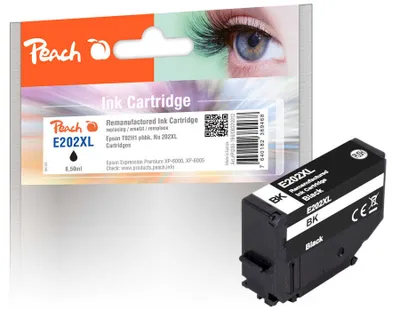 Produktbild von Peach PI200-769, Hohe (XL-) Ausbeute, Foto schwarz, 8,5 ml, 1 Stück(e), Einzelpackung