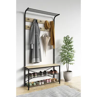Produktbild von VCM Schuhregal | Maße ca. H. 190 x B. 90 x T. 30 cm | Kleiderständer im Industrie Style Design | Garderobe - Taliro