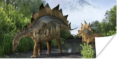 Produktbild von MuchoWow® Poster Dinosaurier - Berg - Wald - Illustration - Jungen - Kinder - Kleiner Junge 160x80 cm - Foto Poster