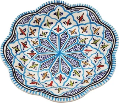 Immagine prodotto di Piatto fondo con fiori turchesi Bakir - P 23 cm