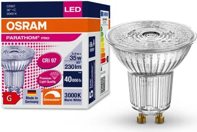 Zdjęcie produktu dla OSRAM 4058075608375 OSRAM LED-Lampe PARATHOM PRO PAR16 35 GU10 3,4 W klar
