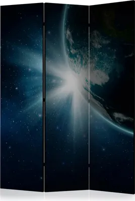 Produktbild von 3-teiliger Doppelseitiger Vlies Paravent - Earth 135x172 cm Landschaften f-A-0090-z-b