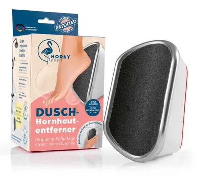 Produktbild von HornyFeet Hornhautentferner für die Dusche | Extragroße Hornhautfeile für ein perfektes Ergebnis - hygienisch & langlebig [Weiß]
