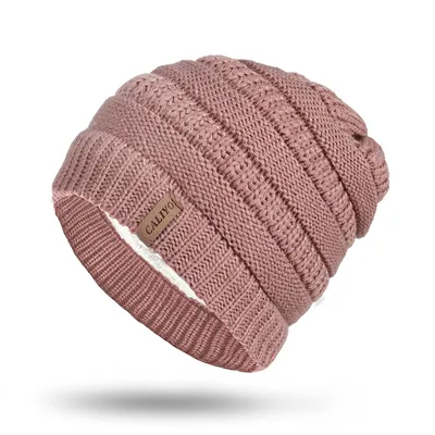 Produktbild von Strickmütze Beanie Damen Warm Federnd, Mütze Damen Herbst Winter, Mit Fleece Gefüttert Wollmütze Damen Geeignet für Schule, Arbeit, Skifahren