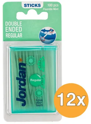 Productafbeelding van 12x Jordan Tandenstoker regular mint (100 stuks)