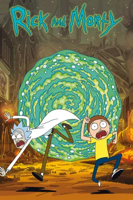 Produktbild von Rick & Morty Portal Motiv Poster, offiziell lizenziert, Wanddekoration 61x91,5 cm