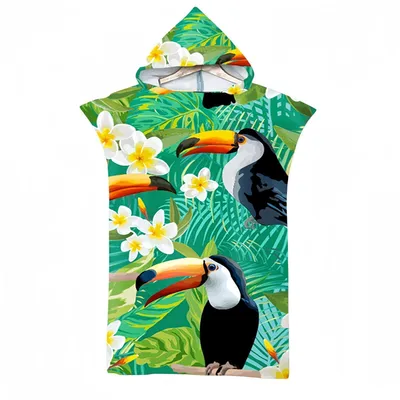 Produktbild von Surfponcho Handtuch mit Kapuze für Erwachsene 85 x 110 cm Mikrofaser