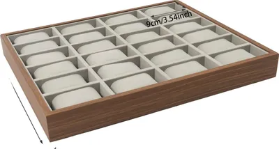 Obrázok produktu pre Organizér na hodinky, 24 priehradiek, elegantný dizajn, farba orech