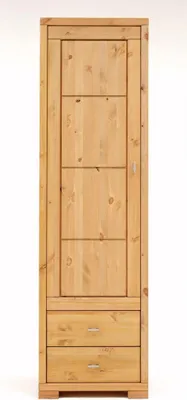 Schrank Guldborg schmal 1 Holztür 2 Schubladen Kiefer massiv