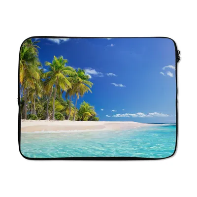Produktbild von MuchoWow® Laptop Hülle 15 Zoll Strand - Meer - Palme - Sonne - Sommer Laptoptasche - Laptoptasche - Sleeve - Rundum-Schutz