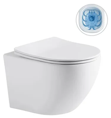 Obrázek produktu pro WC závěsné Cesso, Rimless + Slim/UF sedátko - bílá matná - 49x36 cm