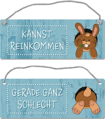 Produktbild von Gerade ganz schlecht - Kannst reinkommen Wendeschild mit süßem Häschen