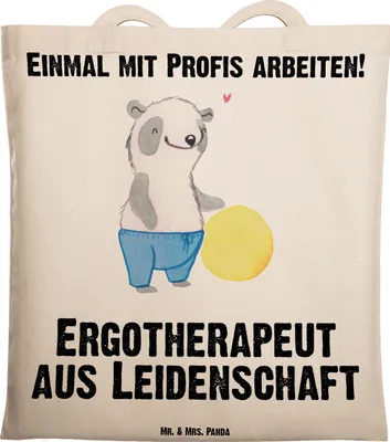 Produktbild von Mr. & Mrs. Panda Jutebeutel Ergotherapeut Leidenschaft - Transparent - Geschenk, Beruf, Tragetasche, Tote Bag, Stoffbeutel, Tasche, Ausbildung, Lustig, Laptoptasche