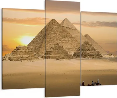 Produktbild von Bild auf Leinwand - Leinwandbild - Pyramide ägypten wüste - 130x100cm - Wand Bild - Wanddeko - Leinwanddruck - Bilder - Kunstdruck - Wanddekoration - Leinwand bilder - Wandkunst - CB130x100-2196
