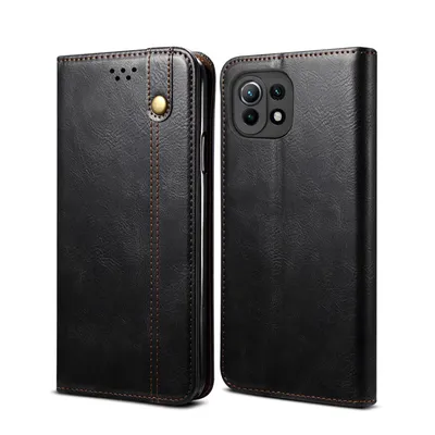 Obrázek produktu pro Pouzdro pro Xiaomi Mi 11 Lite, kožené flip pouzdro peněženka s funkcí stojánku černé